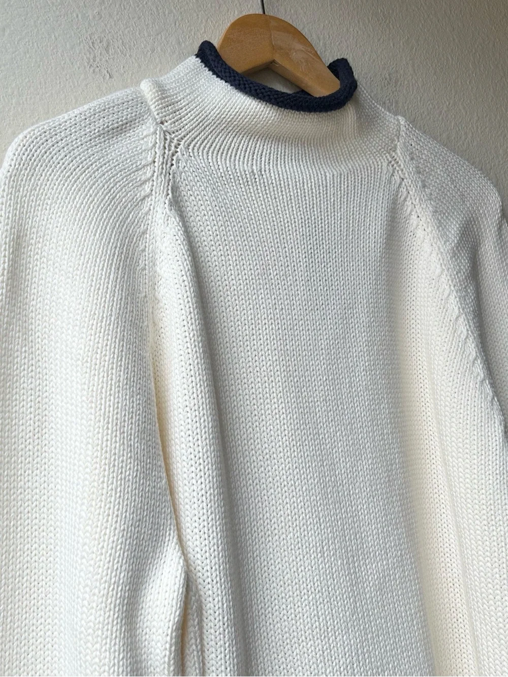 NWT J. CREW 1988 Rollneck sweater with tipping Ivory Navy Stripe Sz XL $118 CQ89